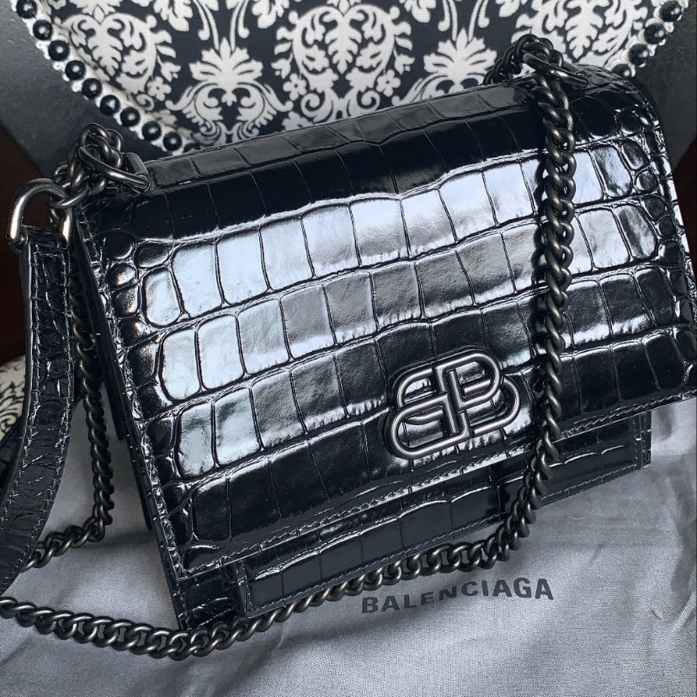 Balenciaga BB Sharp XS Satchel Croc shoulder Bag